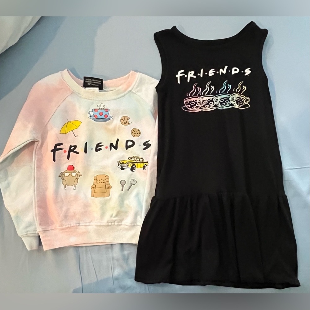 Girls Friends Sweatshirt& Dress Bundle, Size 6/6x